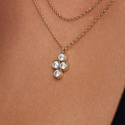 Moissanite Flower Pendant Necklace