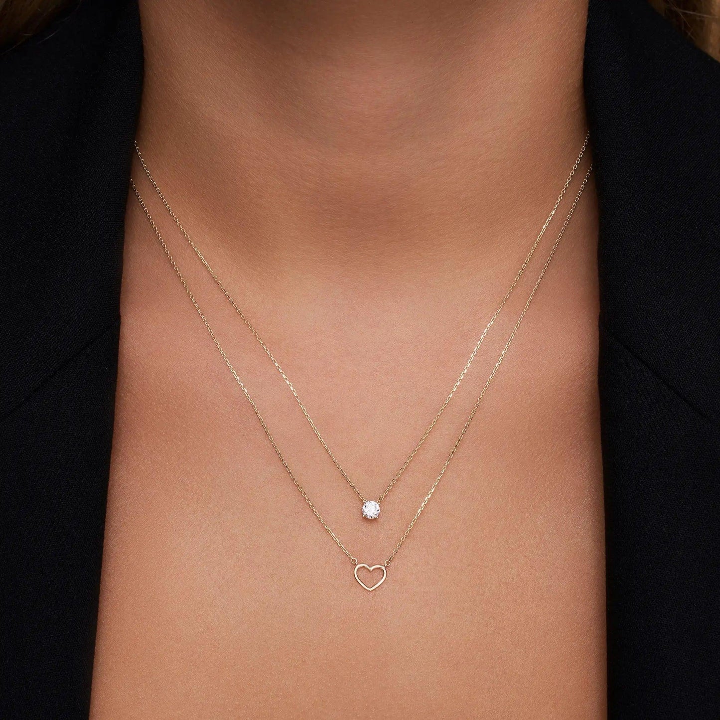 Open Heart Pendant Necklace