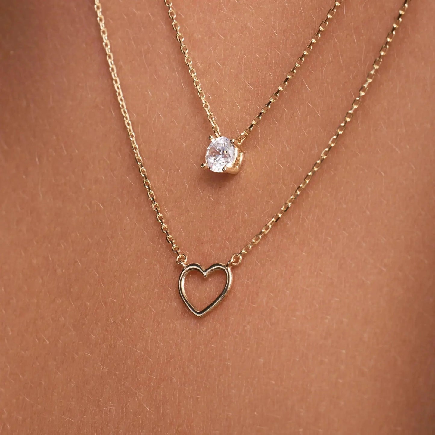 Open Heart Pendant Necklace