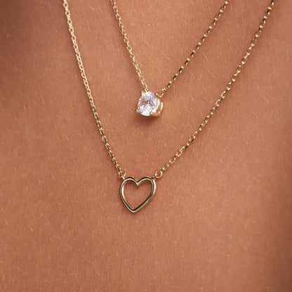 Open Heart Pendant Necklace