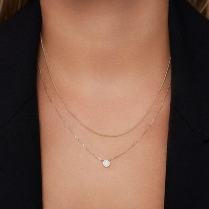 Pave Moissanite Round Pendant Necklace