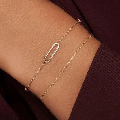 Stationed Paperclip Bracelet
