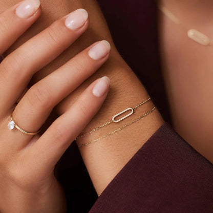 Stationed Paperclip Bracelet