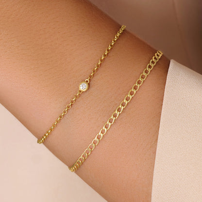 Slim Curb Chain Bracelet