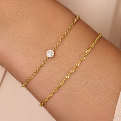 Diamond Halo Bracelet (0.05 ct)