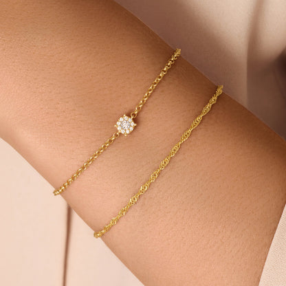 Four Prong Diamond Halo Bracelet (0.05 ct)