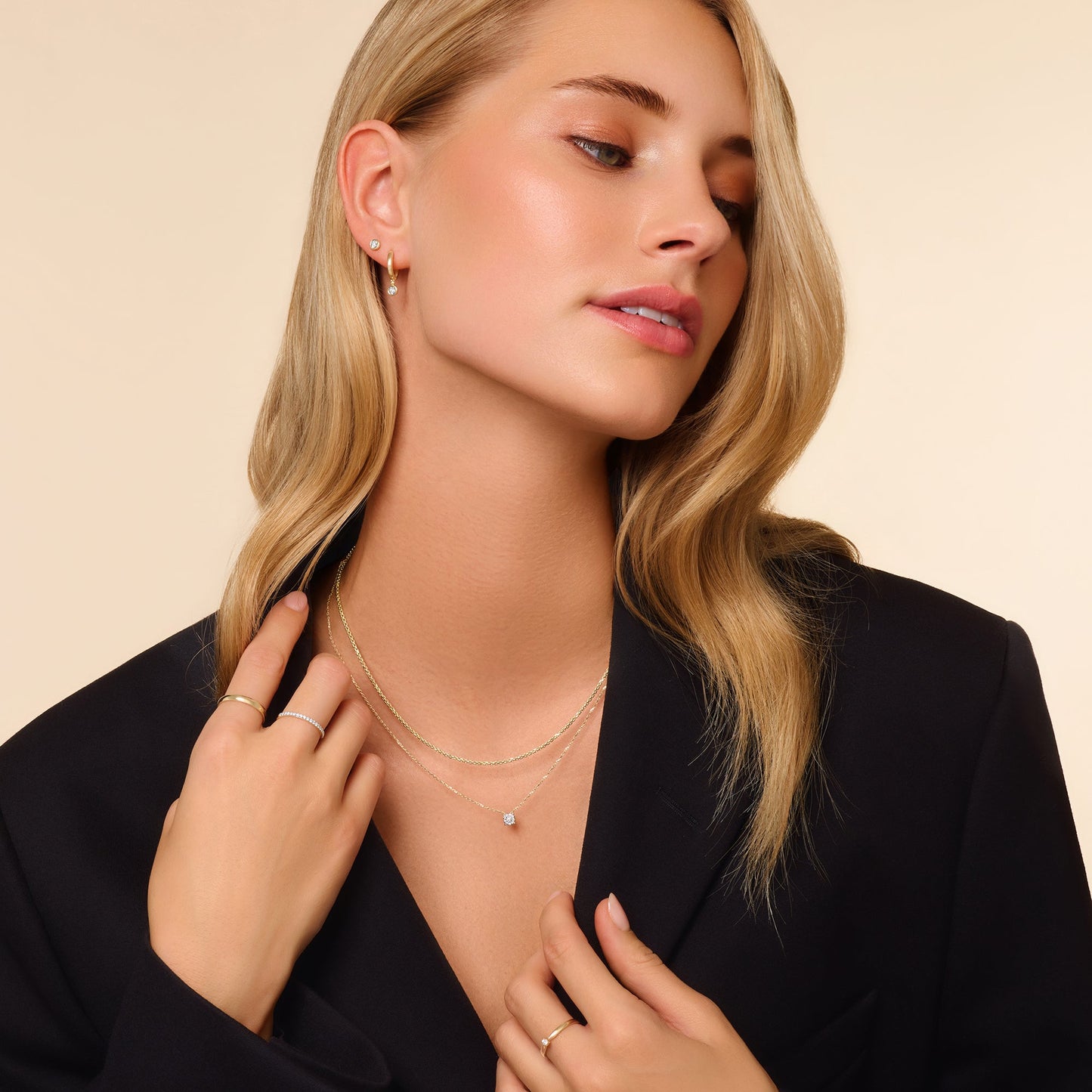 Four Prong Diamond Halo Pendant Necklace (0.05 ct)
