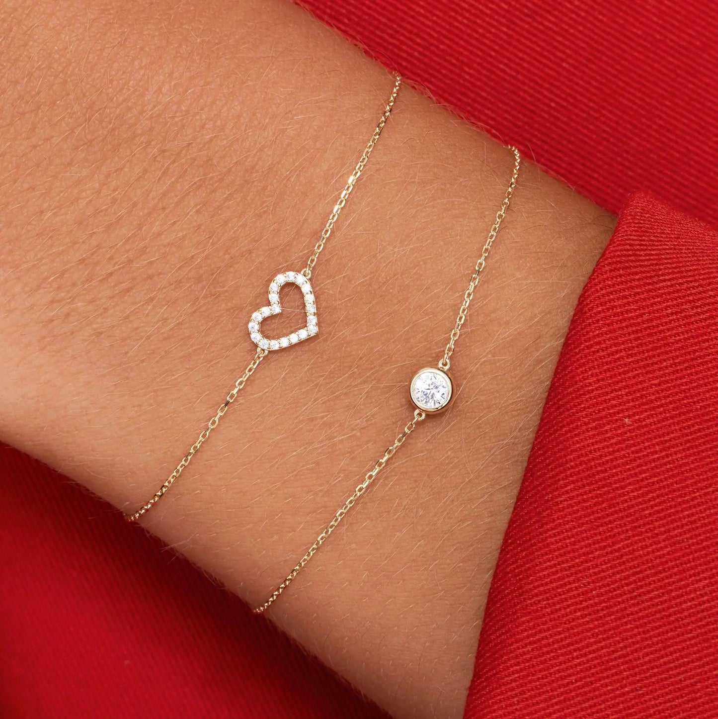 Pav¨¦ Cubic Zirconia Open Heart Bracelet