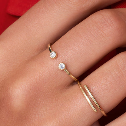 Moissanite  Open Stacker Ring