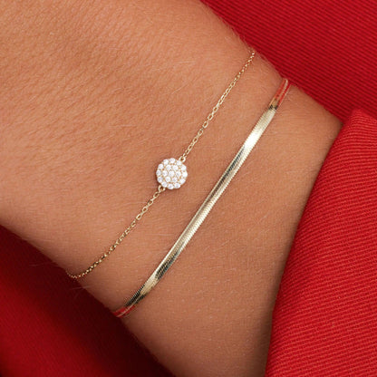 Pav¨¦ Cubic Zirconia Round Bracelet