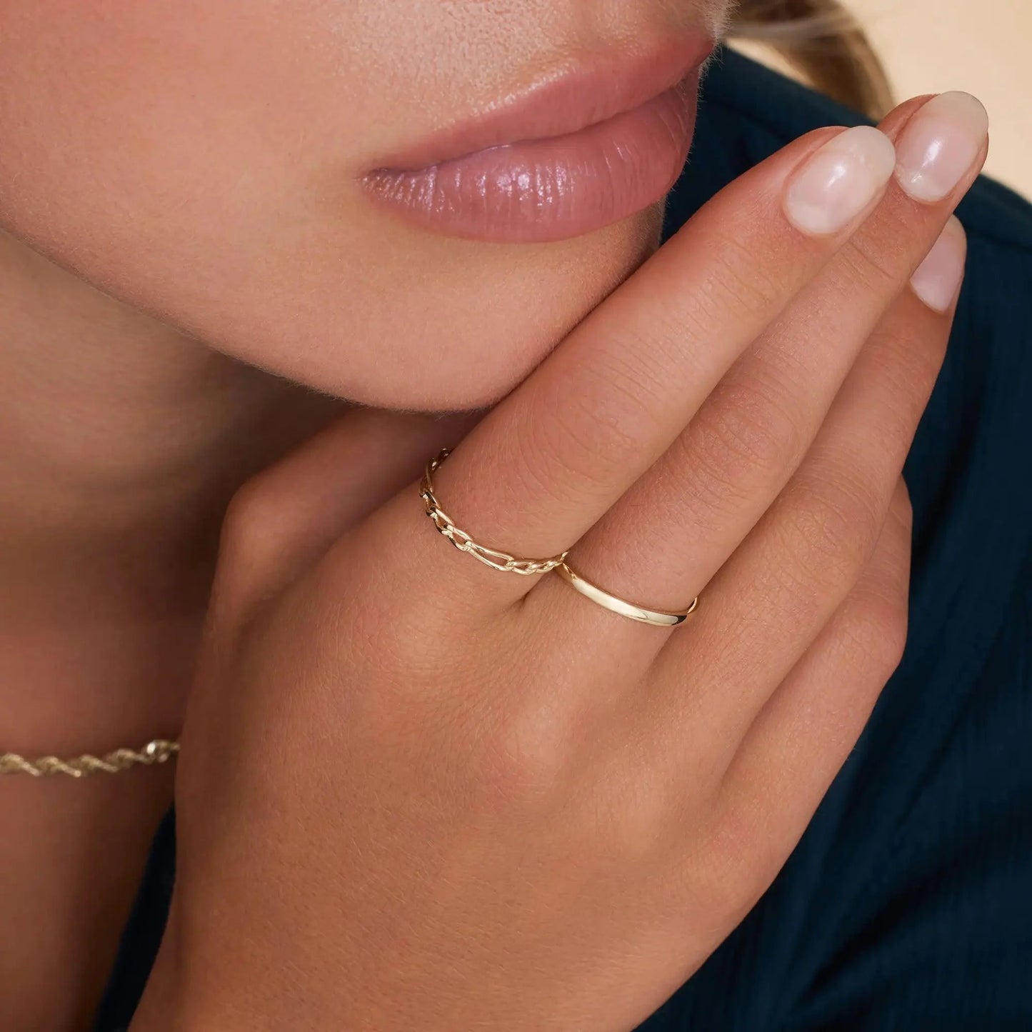 Figaro Chain Stacker Ring