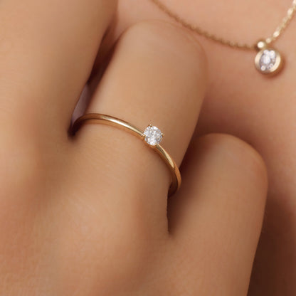 Four Prong Diamond Solitary Ring (0.10 ct)