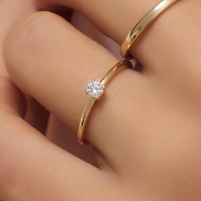 Four Prong Diamond Solitary Ring (0.15 ct)