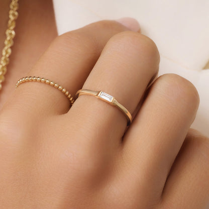 Baguette Cut Diamond Ring (0.07 ct)