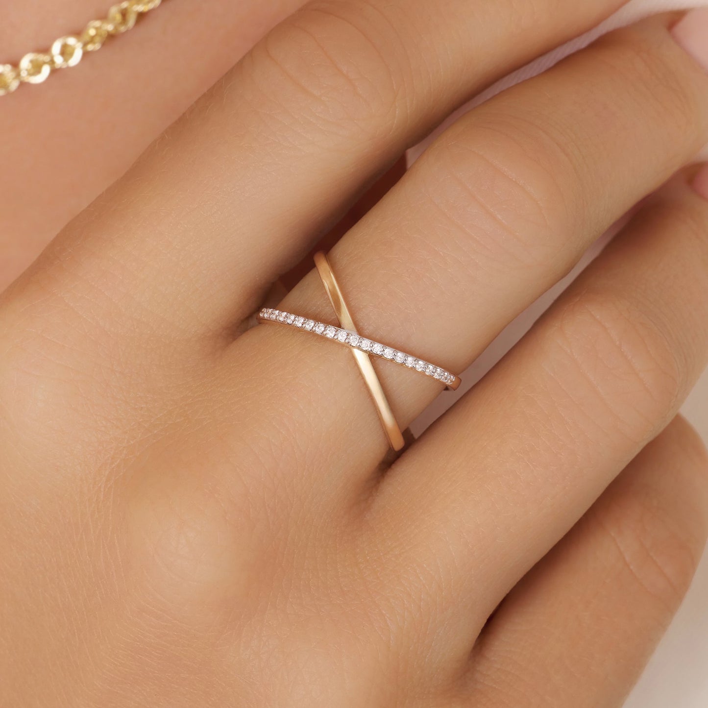 Diamond X Ring (0.06 ct)