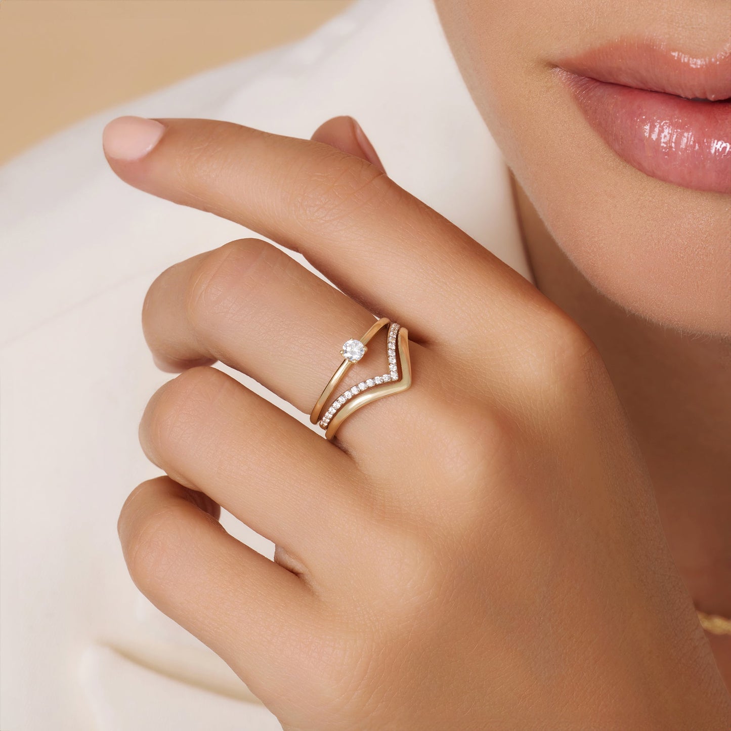 Diamond Wishbone Ring (0.11 ct)