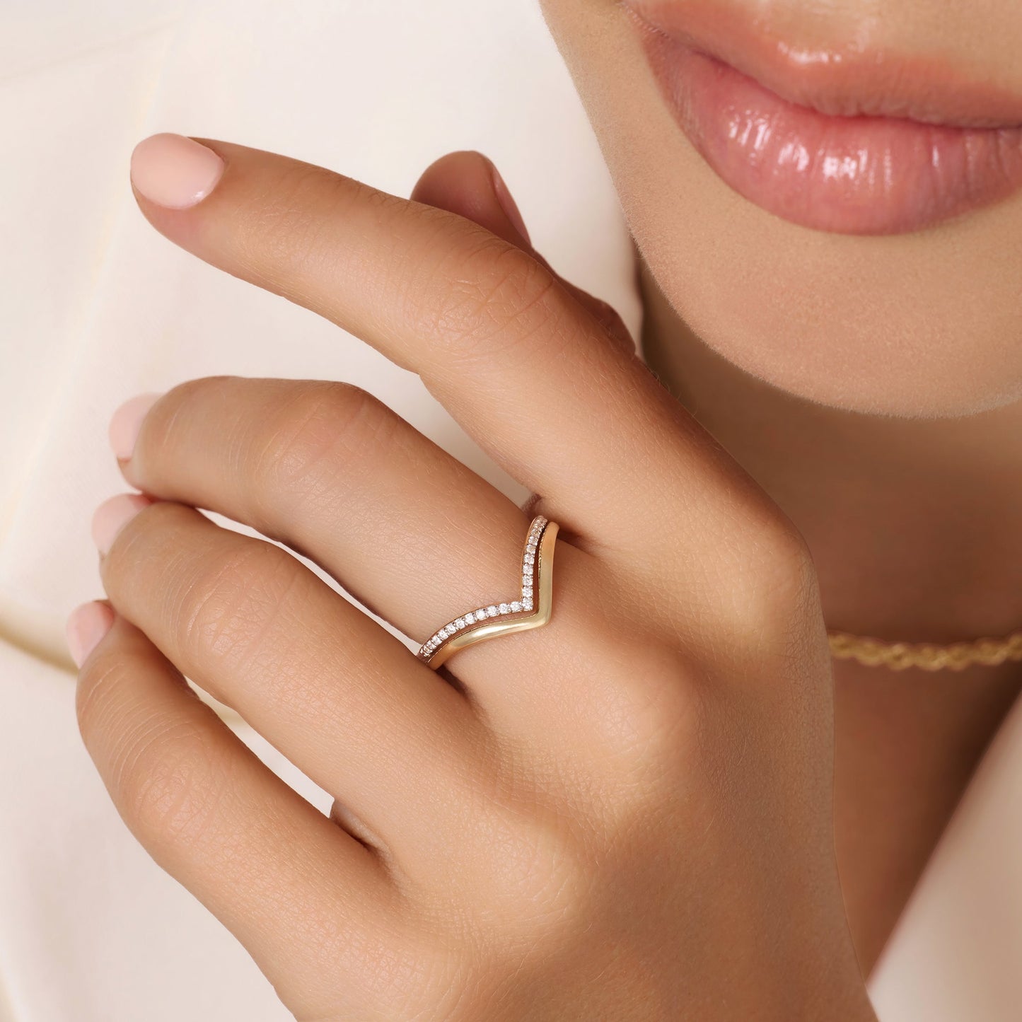 Diamond Wishbone Ring (0.11 ct)