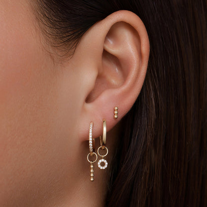 Pave Moissanite Halo Hoop Charm