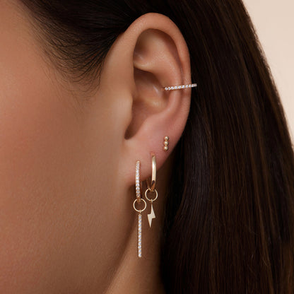 Pav¨¦ Cubic Zirconia Bar Hoop Charm