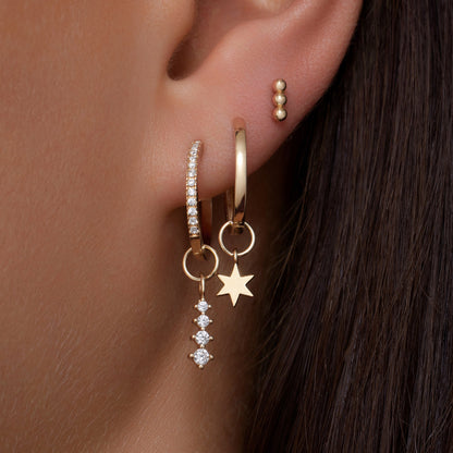 Moissanite Icicle Hoop Charm