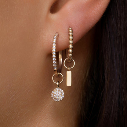 Pave Moissanite Round Hoop Charm