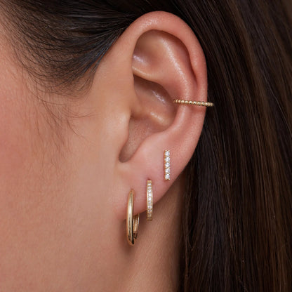 Pav¨¦ Cubic Zirconia Bar Studs