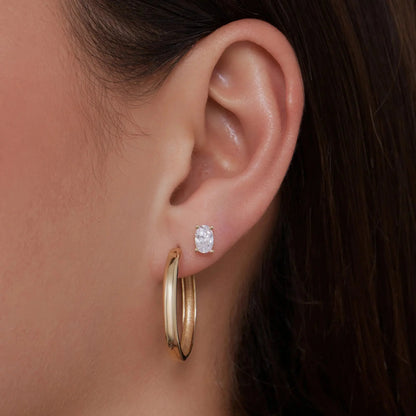 Oval Cut Cubic Zirconia Studs
