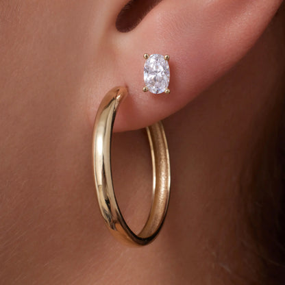 Oval Cut Cubic Zirconia Studs