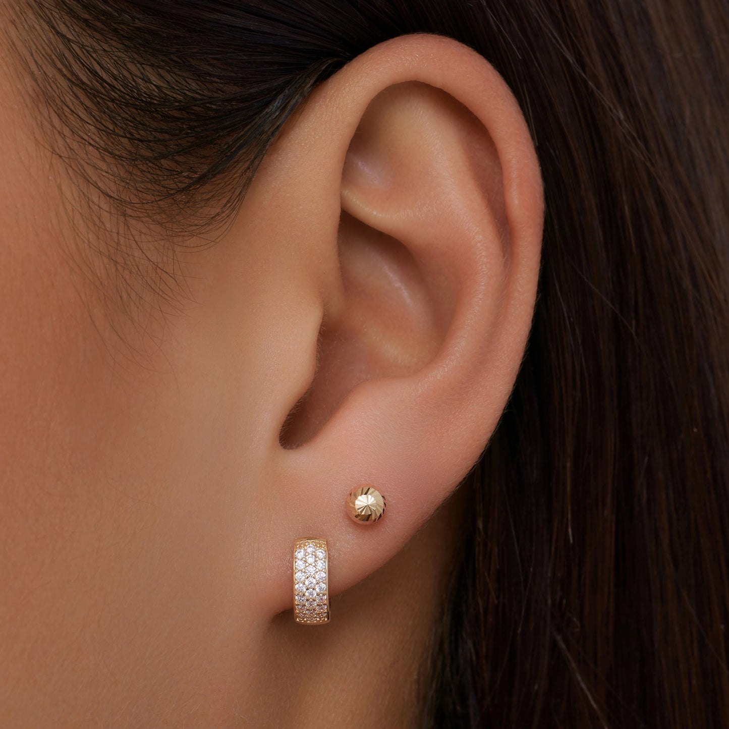 Pave Moissanite Bold Small Huggie Hoops (10mm)