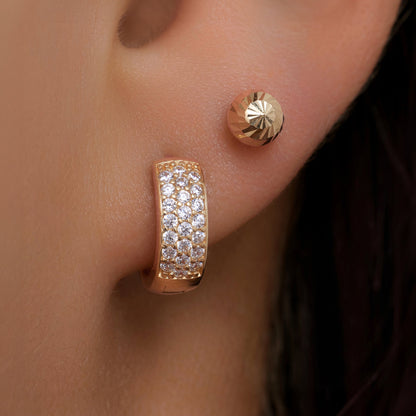 Pave Moissanite Bold Small Huggie Hoops (10mm)