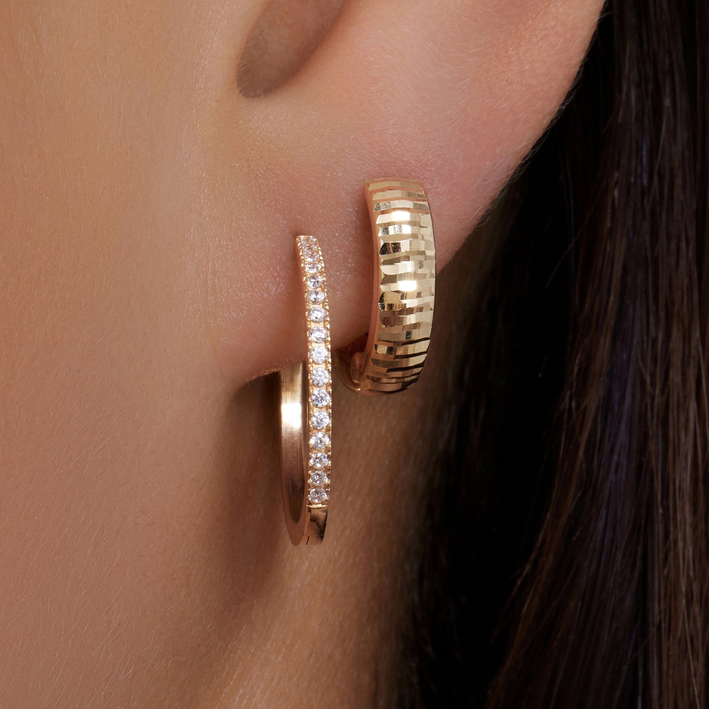 Moissanite Medium Hoops (18mm)