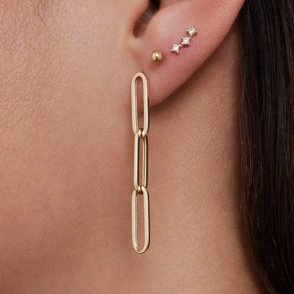 Triple Paperclip Drop Earrings