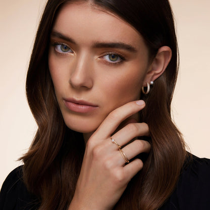 Pave Moissanite Bold Medium Hoops (18mm)