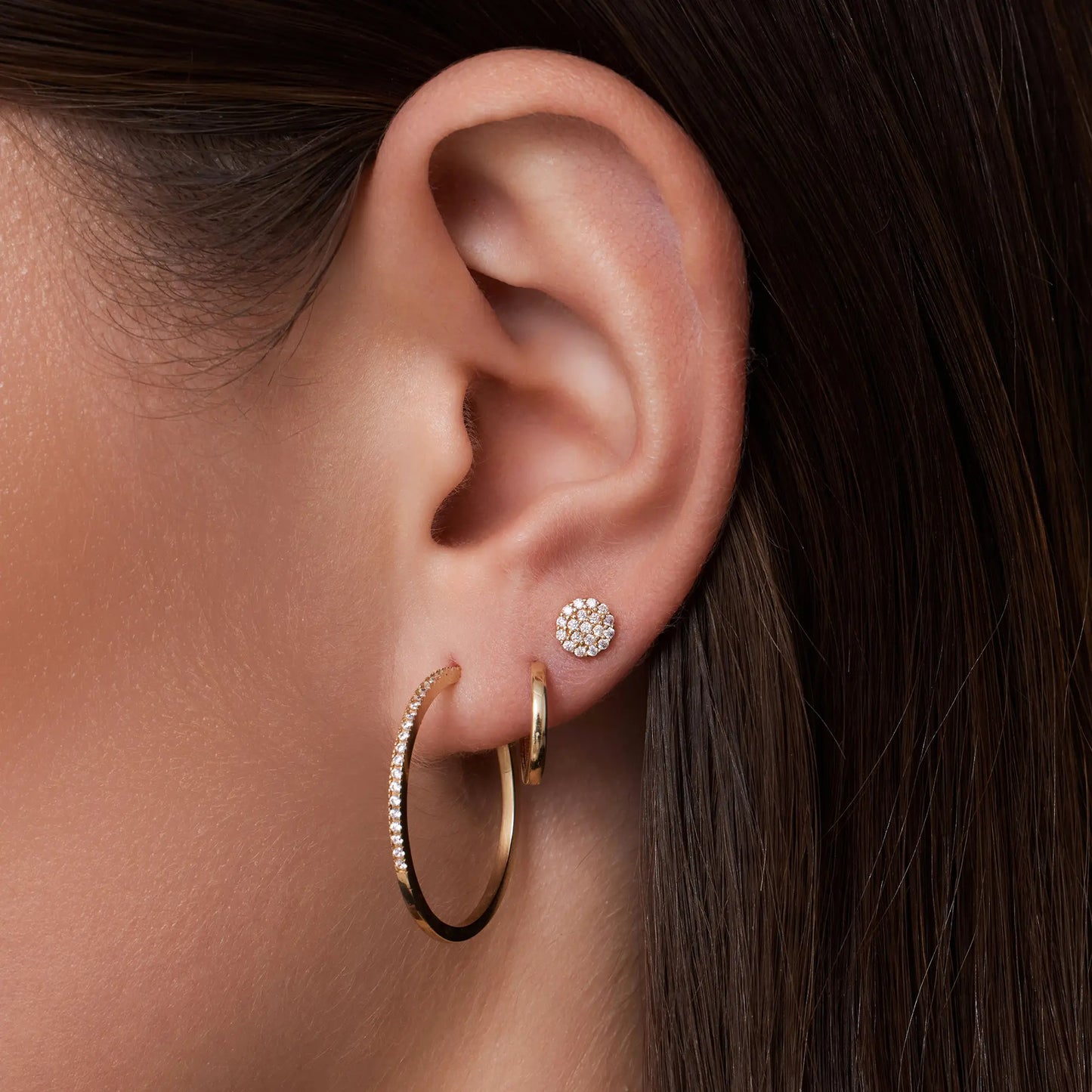 Pave Moissanite Round Studs