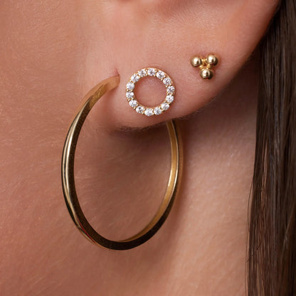 Pav¨¦ Cubic Zirconia Halo Studs