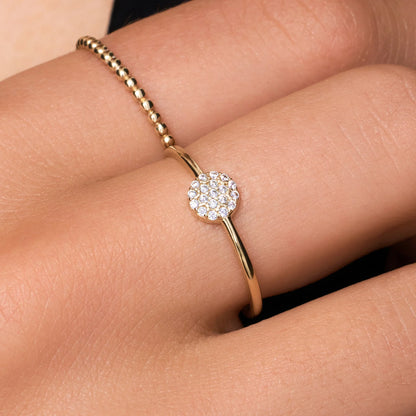 Pav¨¦ Cubic Zirconia Round Ring