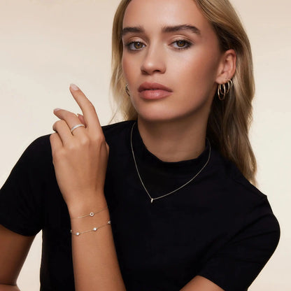 Pav¨¦ Cubic Zirconia Halo Bracelet