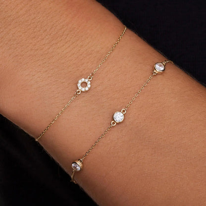 Pav¨¦ Cubic Zirconia Halo Bracelet