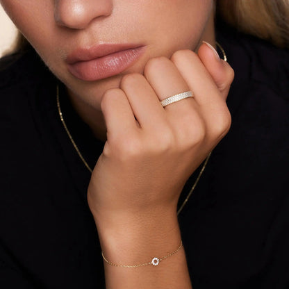 Moissanite Half Eternity Ring