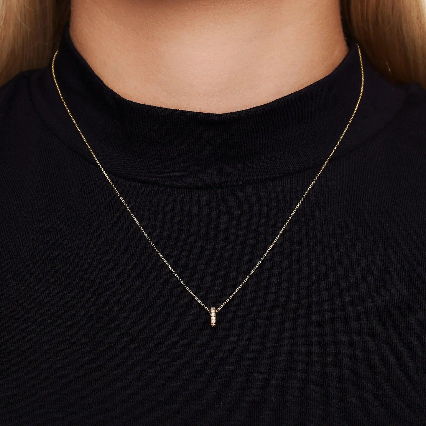 Cubic Zirconia Ring Pendant Necklace