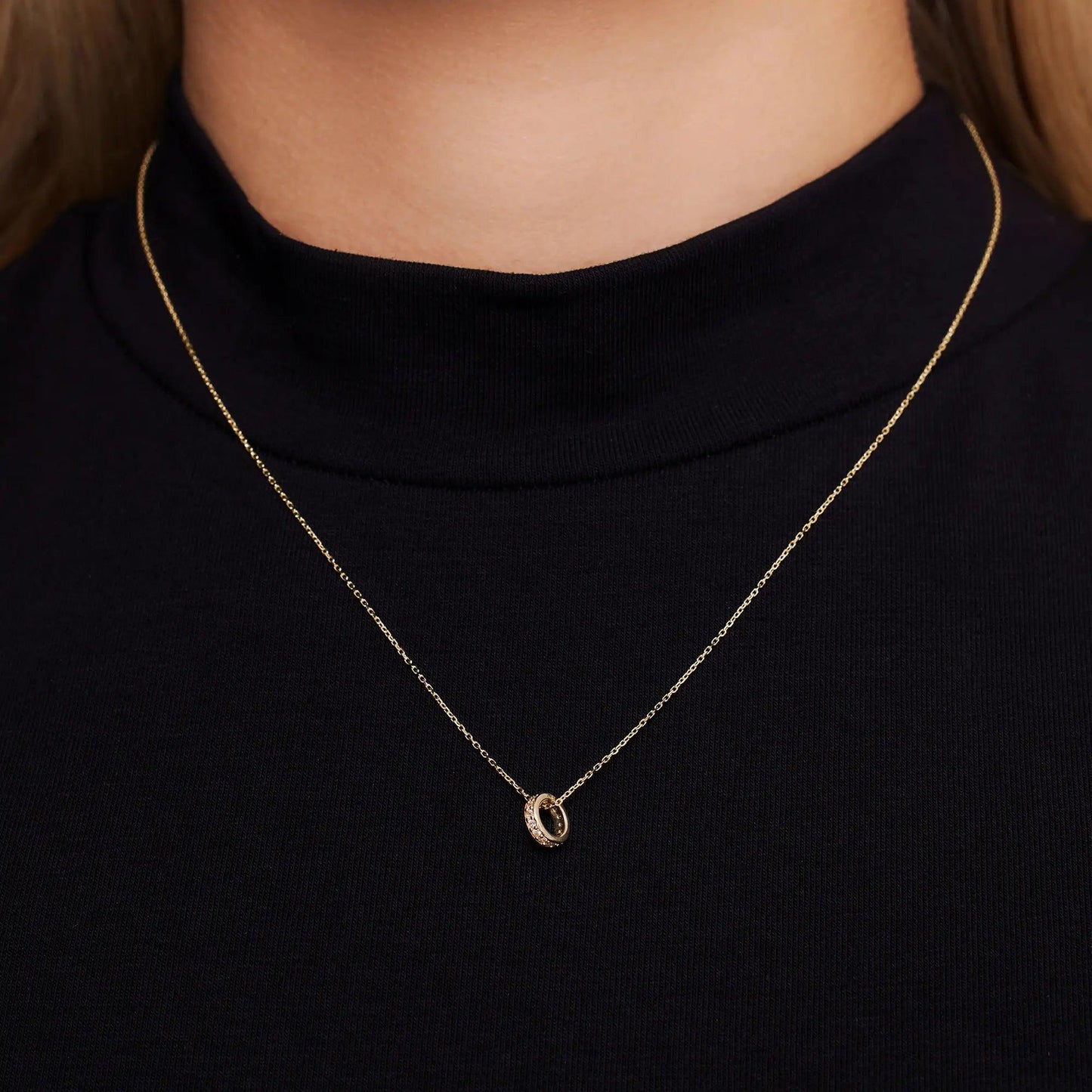 Cubic Zirconia Ring Pendant Necklace