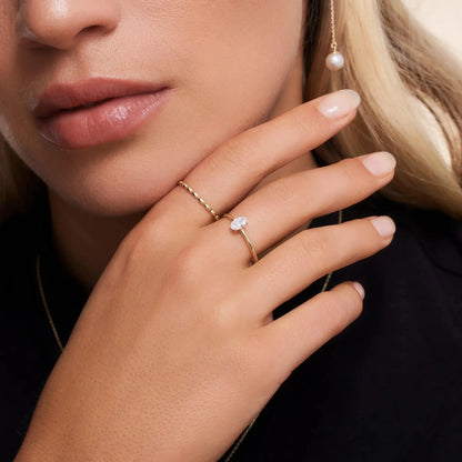 Oval Cut Moissanite Ring
