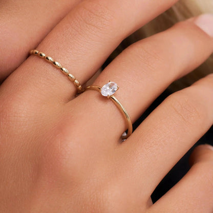 Oval Cut Moissanite Ring