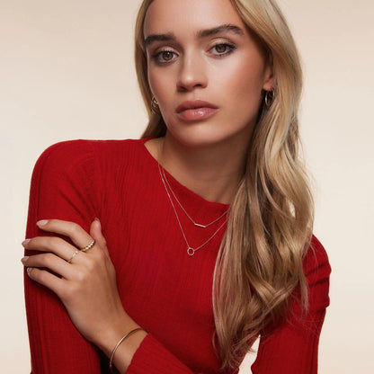 Pav¨¦ Cubic Zirconia Bar Necklace