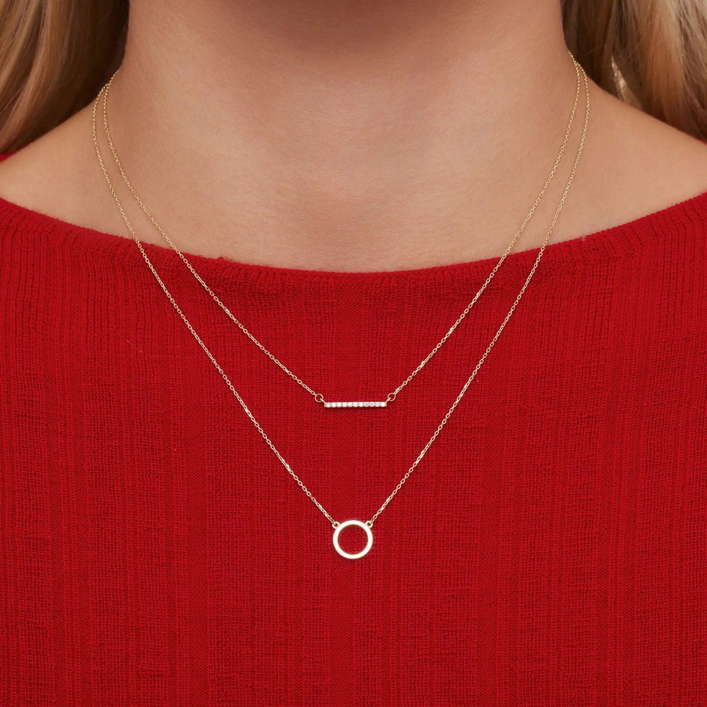 Pav¨¦ Cubic Zirconia Bar Necklace