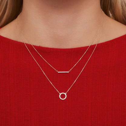 Pav¨¦ Cubic Zirconia Bar Necklace