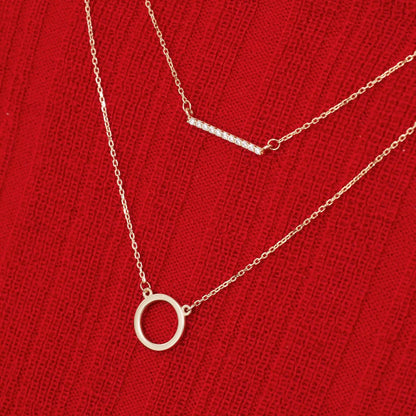 Pav¨¦ Cubic Zirconia Bar Necklace