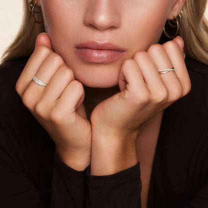 Crossover Pave Moissanite  Eternity Ring