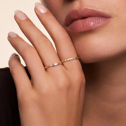 Baguette Cut Moissanite Ring