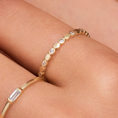 Sparkling Moissanite Bezel Dot Eternity Ring